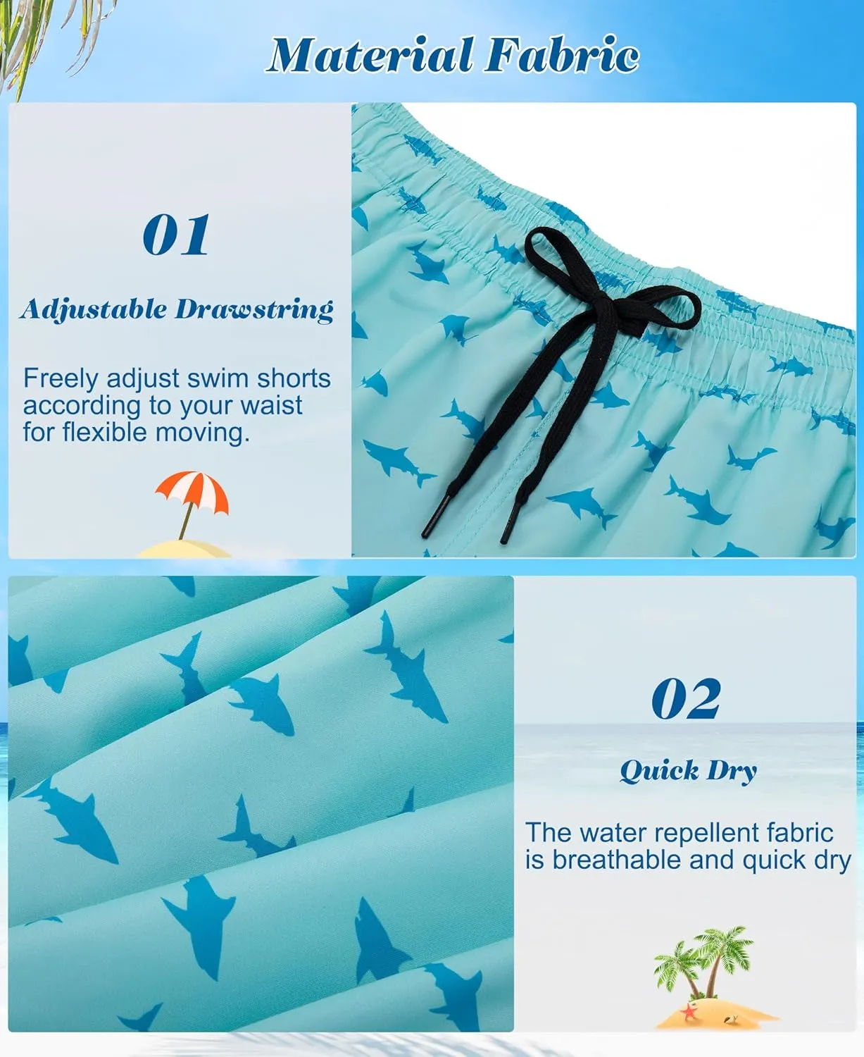 Men's Swim Trunks 5.5 Inch Bathing Suits for Men 2 in 1 Board Shorts with Compression Liner