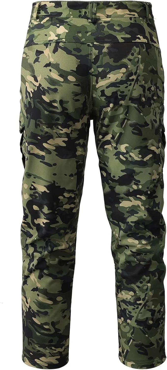 Men's Tactical Camo Pants Cargo Work Pants Water Resistant Thermal Ourdoor Hiking Pants