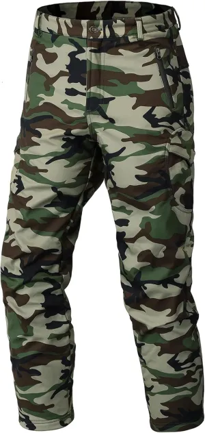 Men's Tactical Camo Pants Cargo Work Pants Water Resistant Thermal Ourdoor Hiking Pants