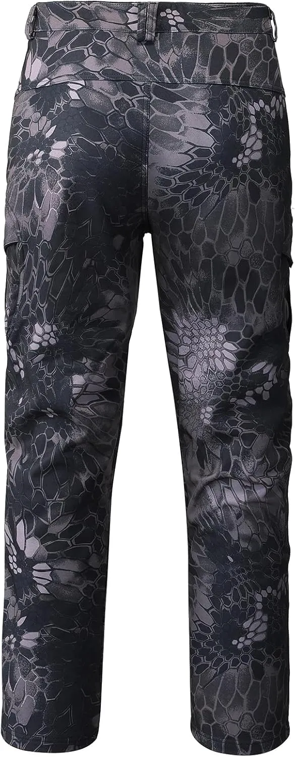 Men's Tactical Camo Pants Cargo Work Pants Water Resistant Thermal Ourdoor Hiking Pants