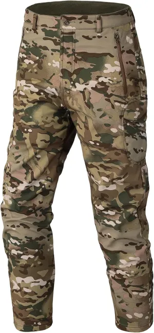 Men's Tactical Camo Pants Cargo Work Pants Water Resistant Thermal Ourdoor Hiking Pants