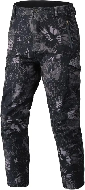 Men's Tactical Camo Pants Cargo Work Pants Water Resistant Thermal Ourdoor Hiking Pants