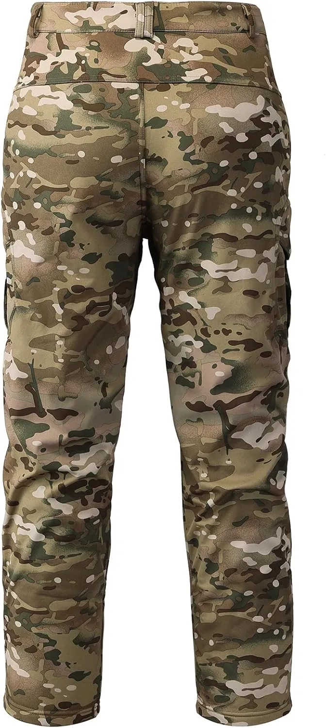 Men's Tactical Camo Pants Cargo Work Pants Water Resistant Thermal Ourdoor Hiking Pants