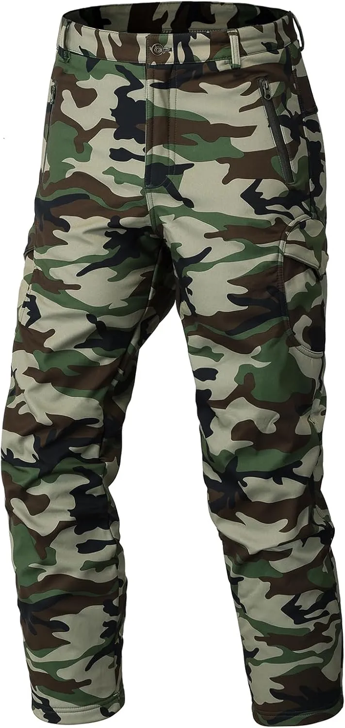 Men's Tactical Camo Pants Cargo Work Pants Water Resistant Thermal Ourdoor Hiking Pants