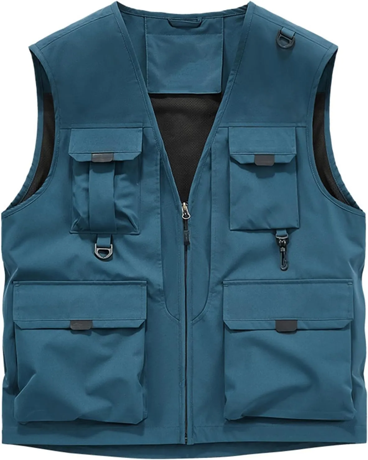 Mens Utility Casual Fishing Vests Multi Pockets Cargo Vest Travel Hunting Camping Outdoor Vest Tactical Outerwear