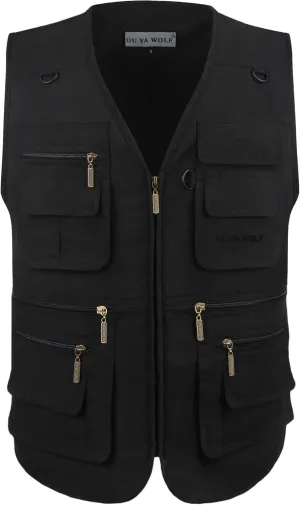 Men's Utility Work Hunting Travel Fishing Multi-Pockets Outdoor Vests