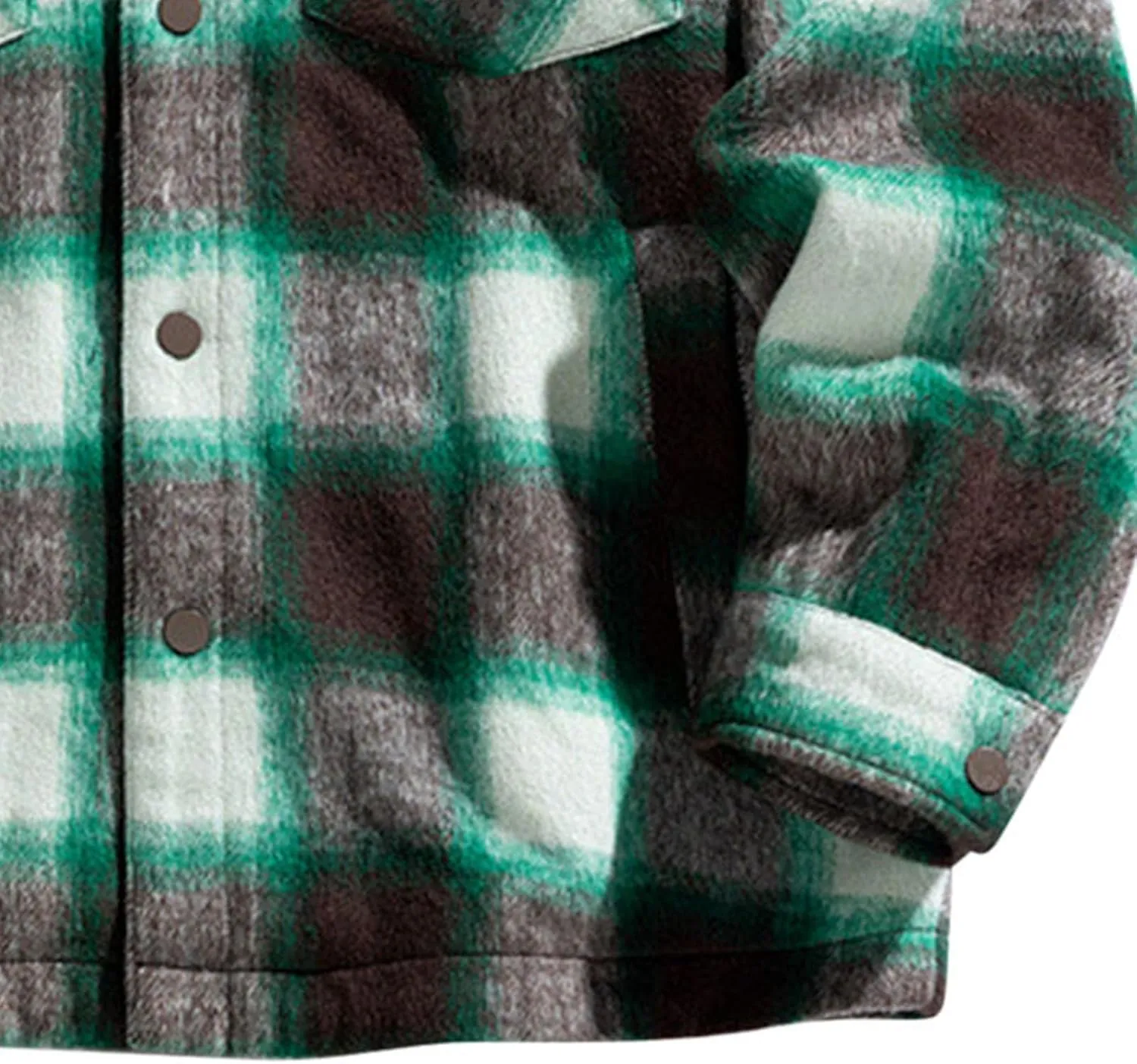 Mens Winter Jacket,Casual Plaid Flannel Shirts for Men Button Down Lapel Collar Warm Big and Tall Long Sleeve Shirts