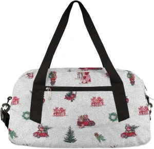 Merry Christmas Holiday Winter Kids Duffel Bag for Girls Boys Teens, Christmas Oil Painting Dance Bag Overnight Small Duffel Bag Carry On Weekend Sports Gym Travel Bag for School Practice Gymnastics Ballet