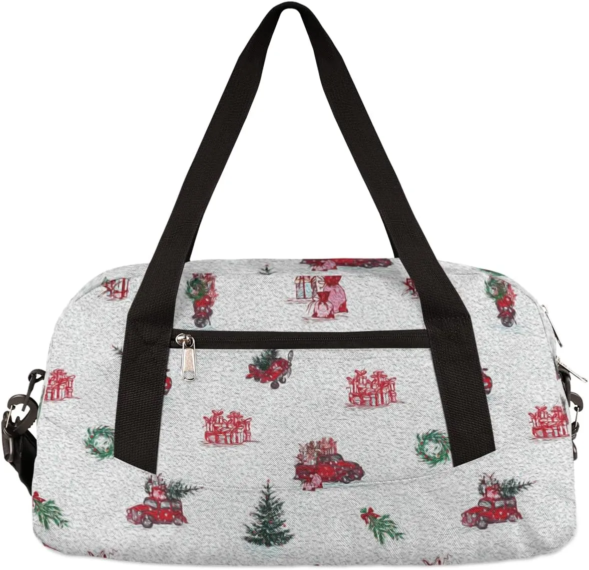Merry Christmas Holiday Winter Kids Duffel Bag for Girls Boys Teens, Christmas Oil Painting Dance Bag Overnight Small Duffel Bag Carry On Weekend Sports Gym Travel Bag for School Practice Gymnastics Ballet