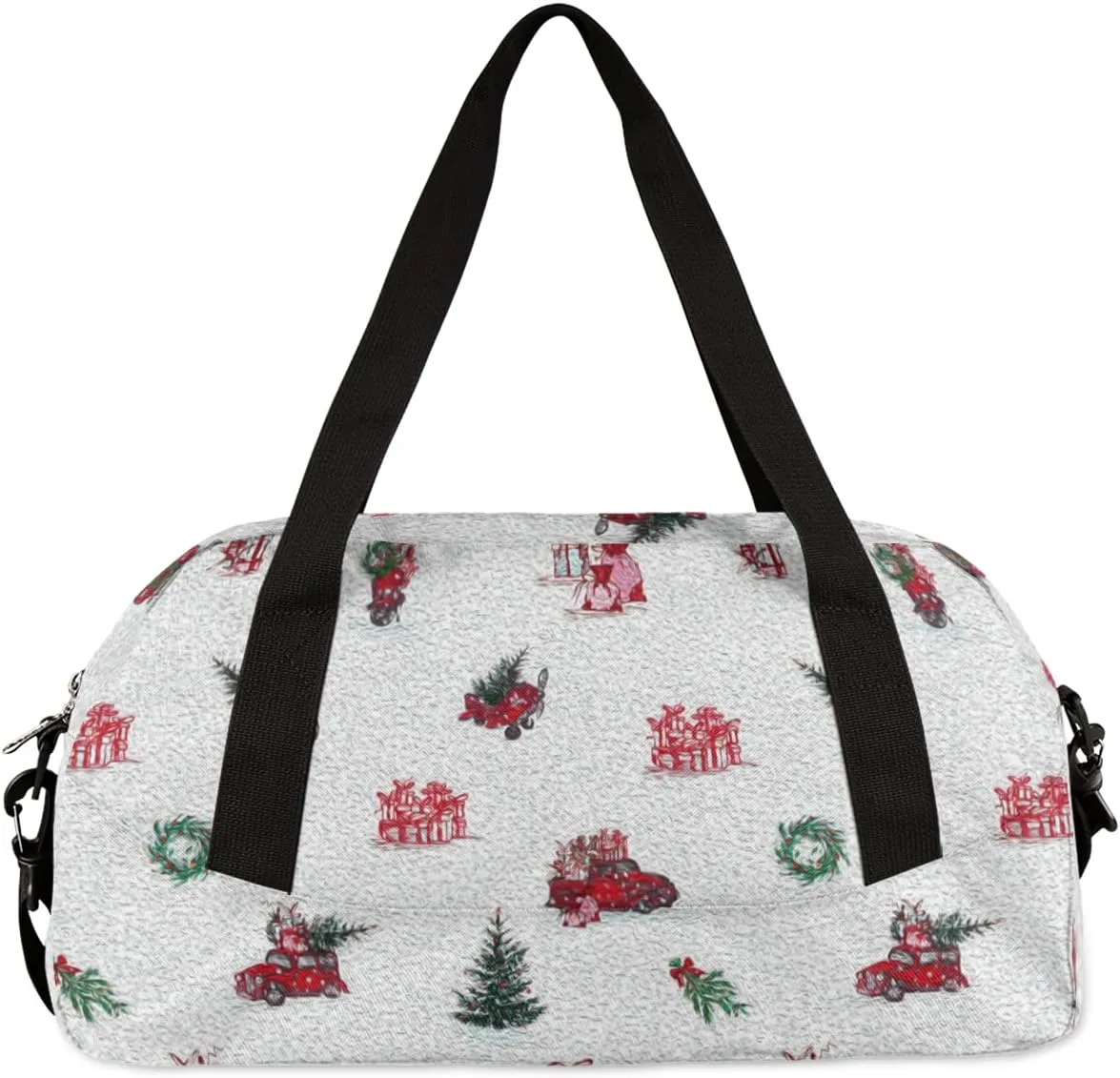 Merry Christmas Holiday Winter Kids Duffel Bag for Girls Boys Teens, Christmas Oil Painting Dance Bag Overnight Small Duffel Bag Carry On Weekend Sports Gym Travel Bag for School Practice Gymnastics Ballet