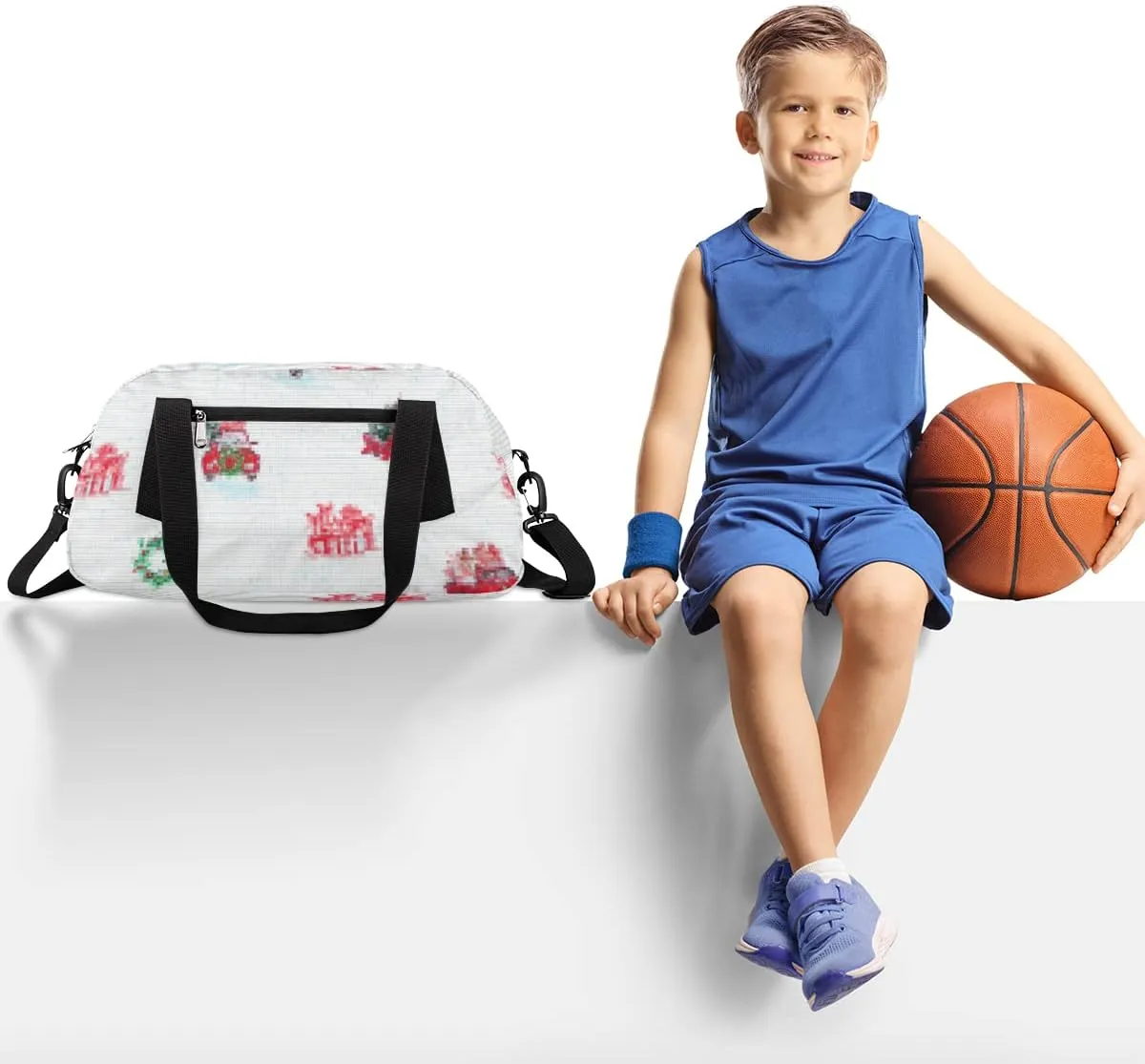 Merry Christmas Holiday Winter Kids Duffel Bag for Girls Boys Teens, Merry Christmas Dance Bag Overnight Small Duffel Bag Carry On Weekend Sports Gym Travel Bag for School Practice Gymnastics Ballet