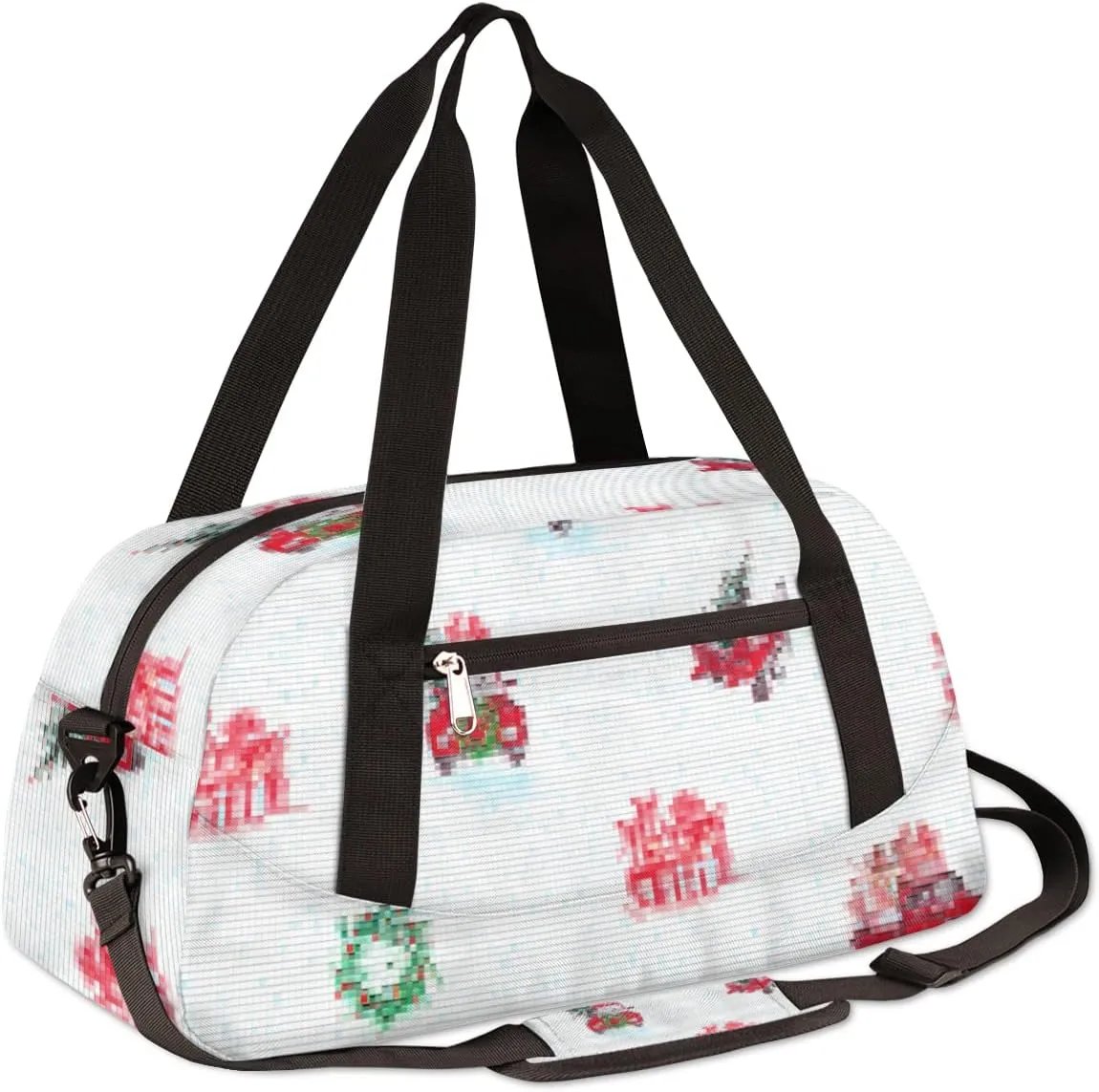 Merry Christmas Holiday Winter Kids Duffel Bag for Girls Boys Teens, Merry Christmas Dance Bag Overnight Small Duffel Bag Carry On Weekend Sports Gym Travel Bag for School Practice Gymnastics Ballet