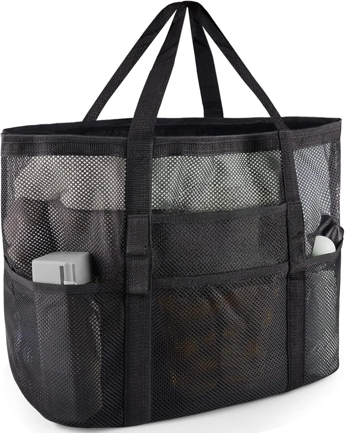 Mesh Beach Bag For Women,Large Foldable Swimming Beach Tote Bag With Zipper Pocket,Large Tote Bag For Family.