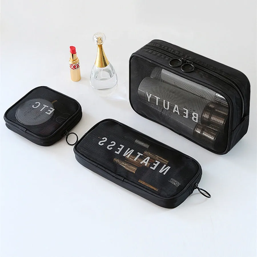 MESH TOILETRIES POUCH - MEDIUM
