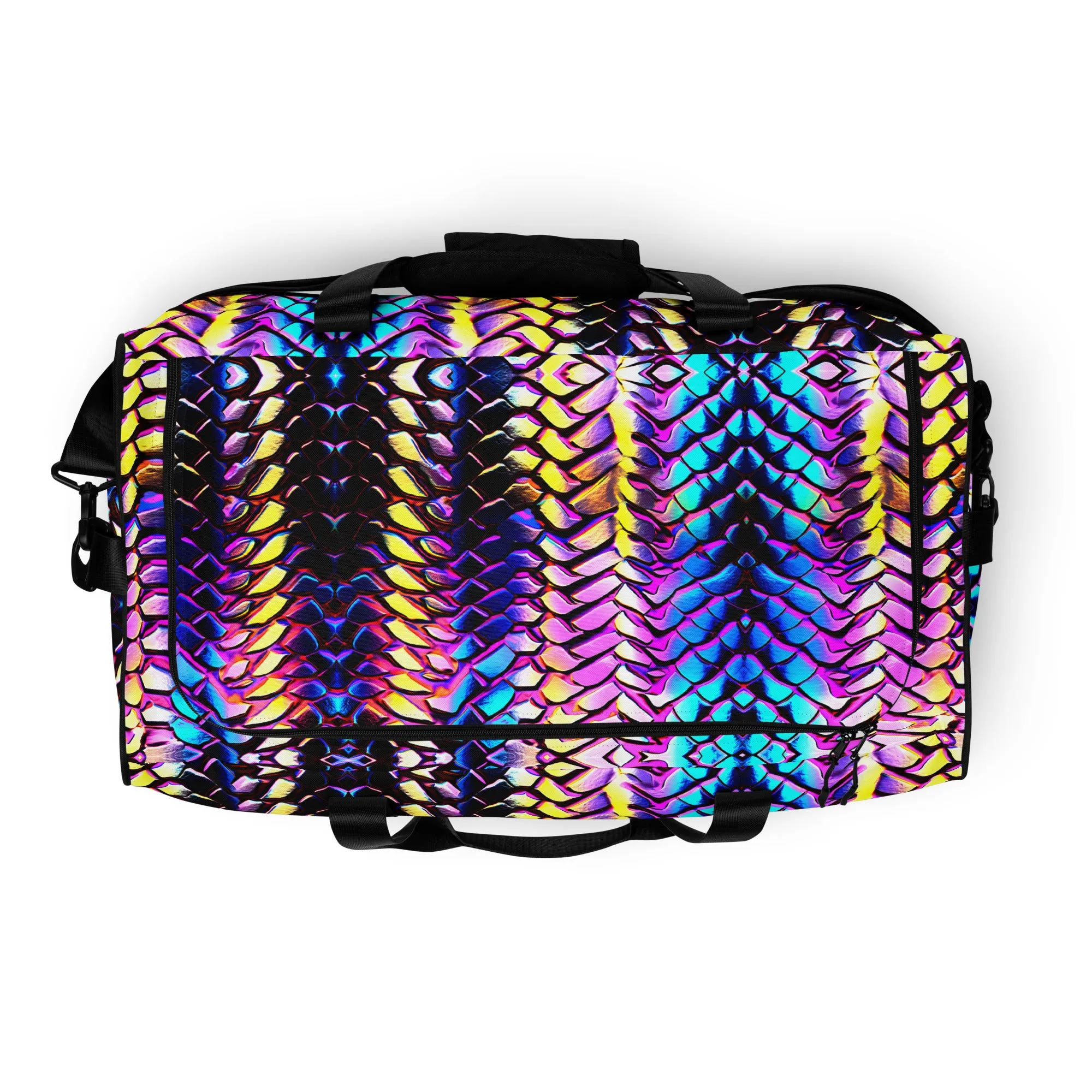 Metallic Snakeskin Duffle Bag