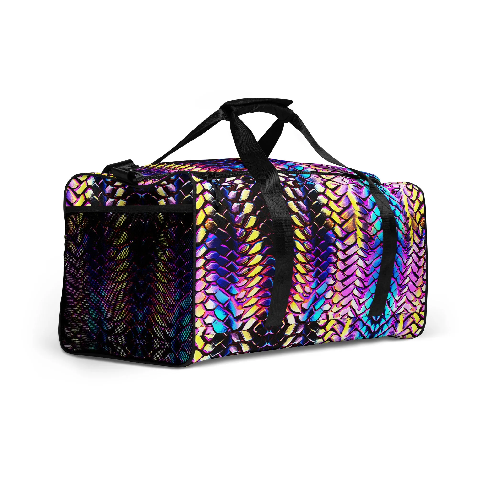 Metallic Snakeskin Duffle Bag