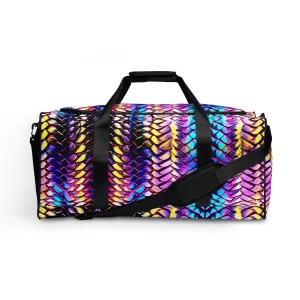 Metallic Snakeskin Duffle Bag