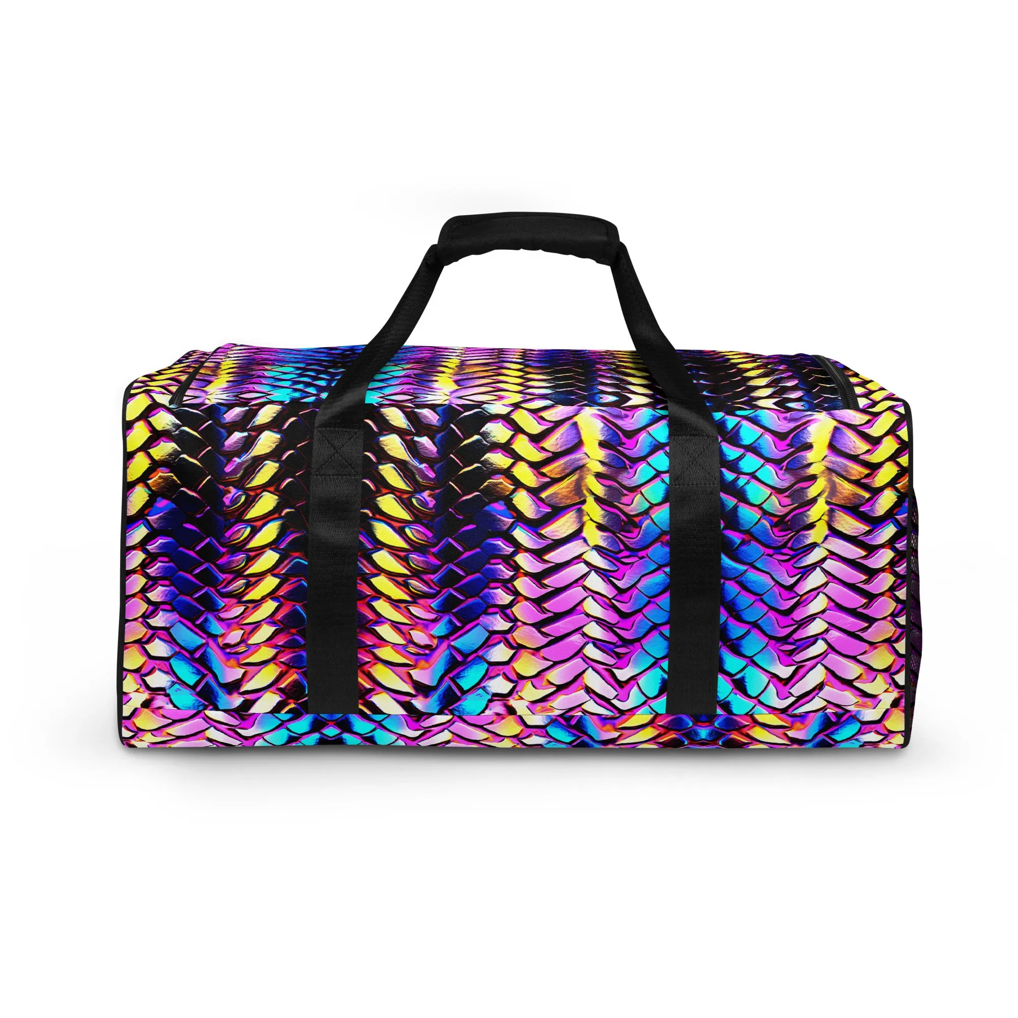 Metallic Snakeskin Duffle Bag
