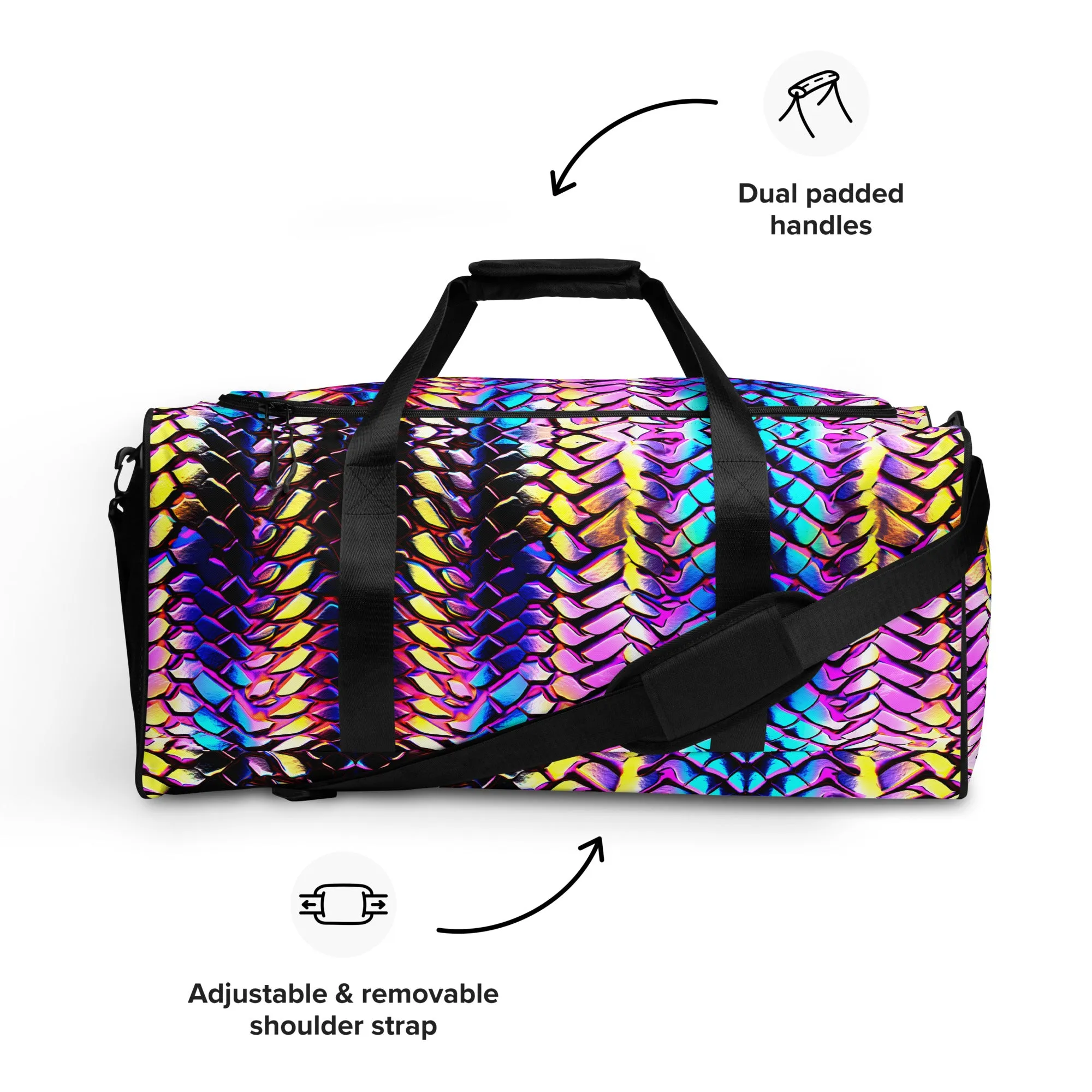 Metallic Snakeskin Duffle Bag