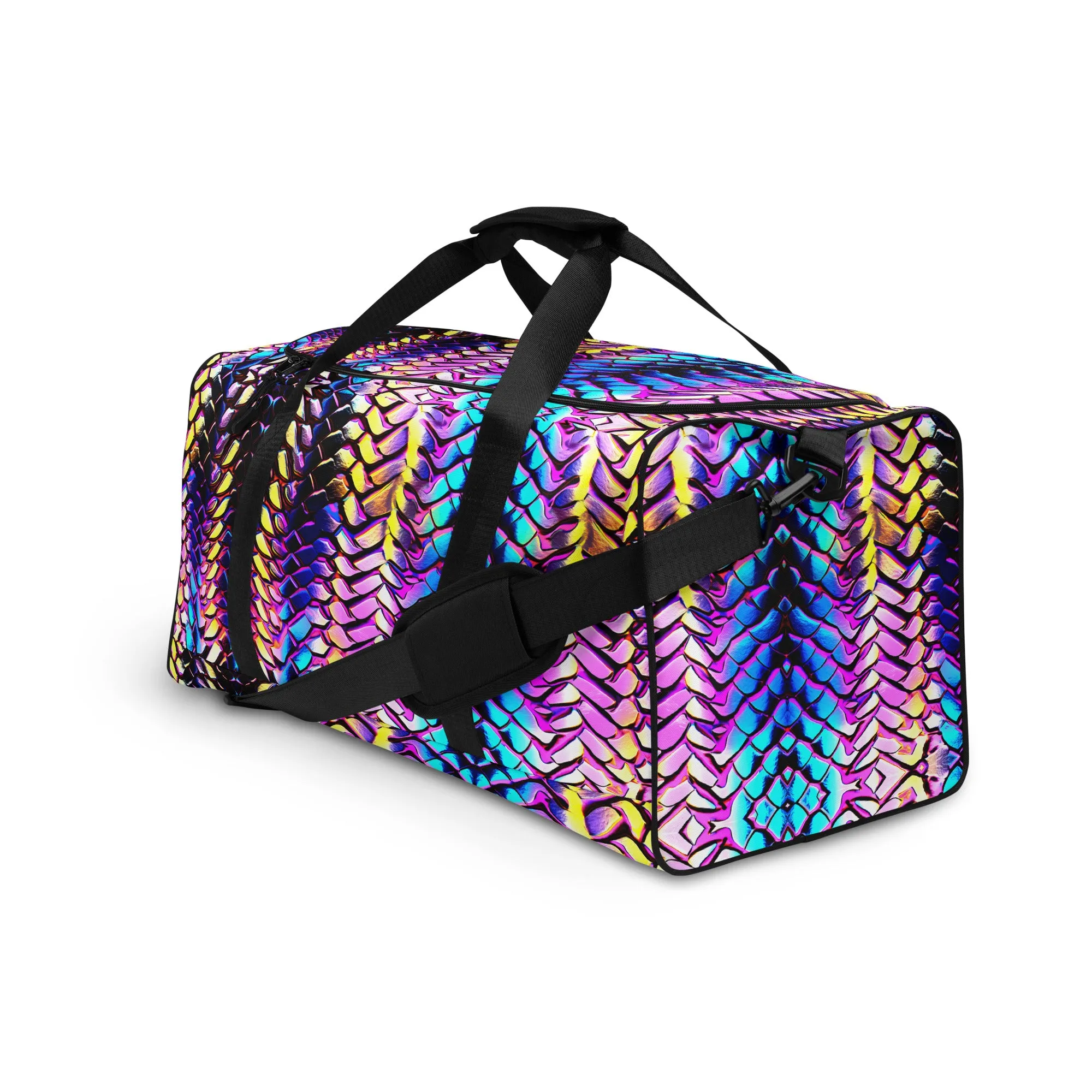 Metallic Snakeskin Duffle Bag