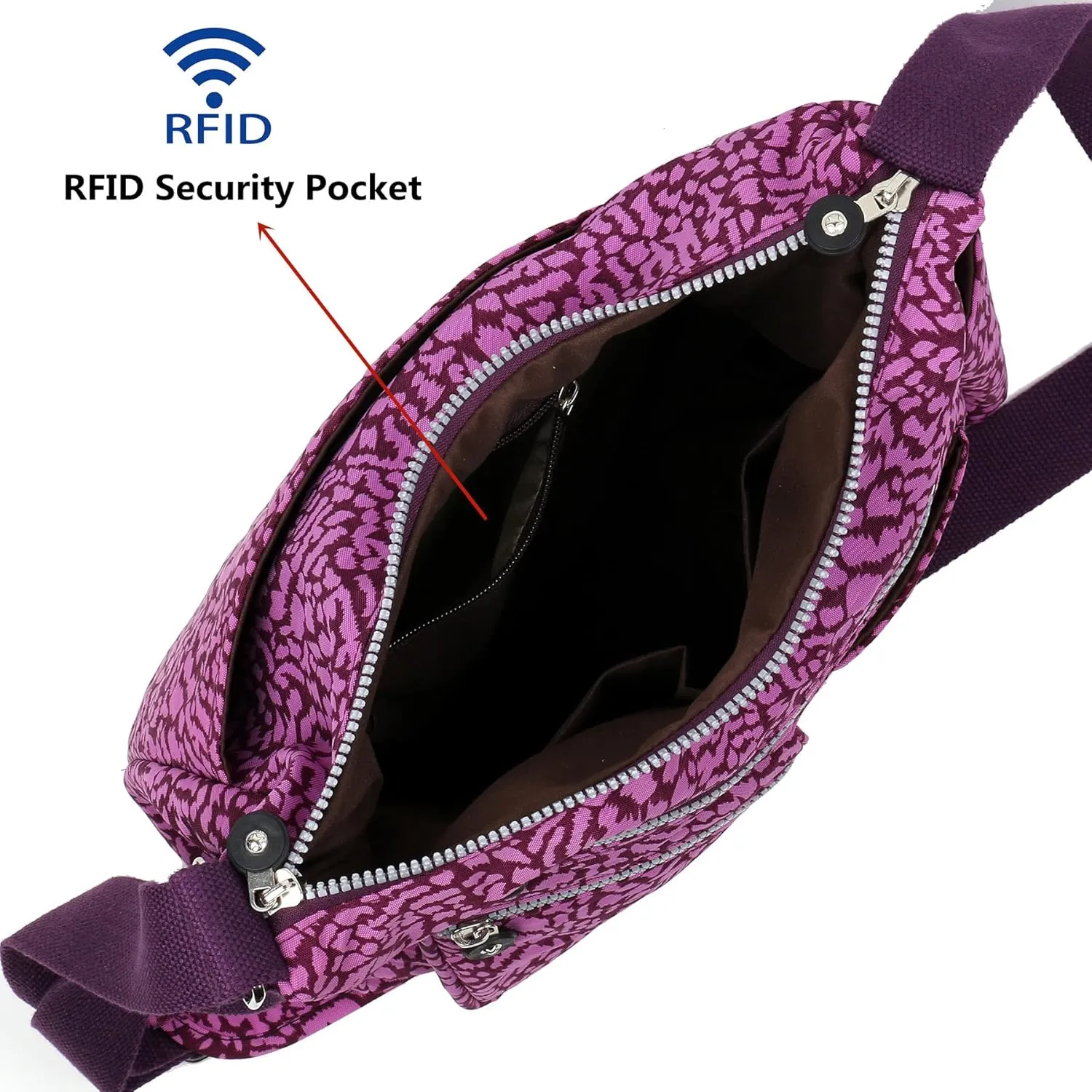 MHCNLL Crossbody Bag with Anti Theft RFID Pocket - Women Lightweight Water-Resistant Purse