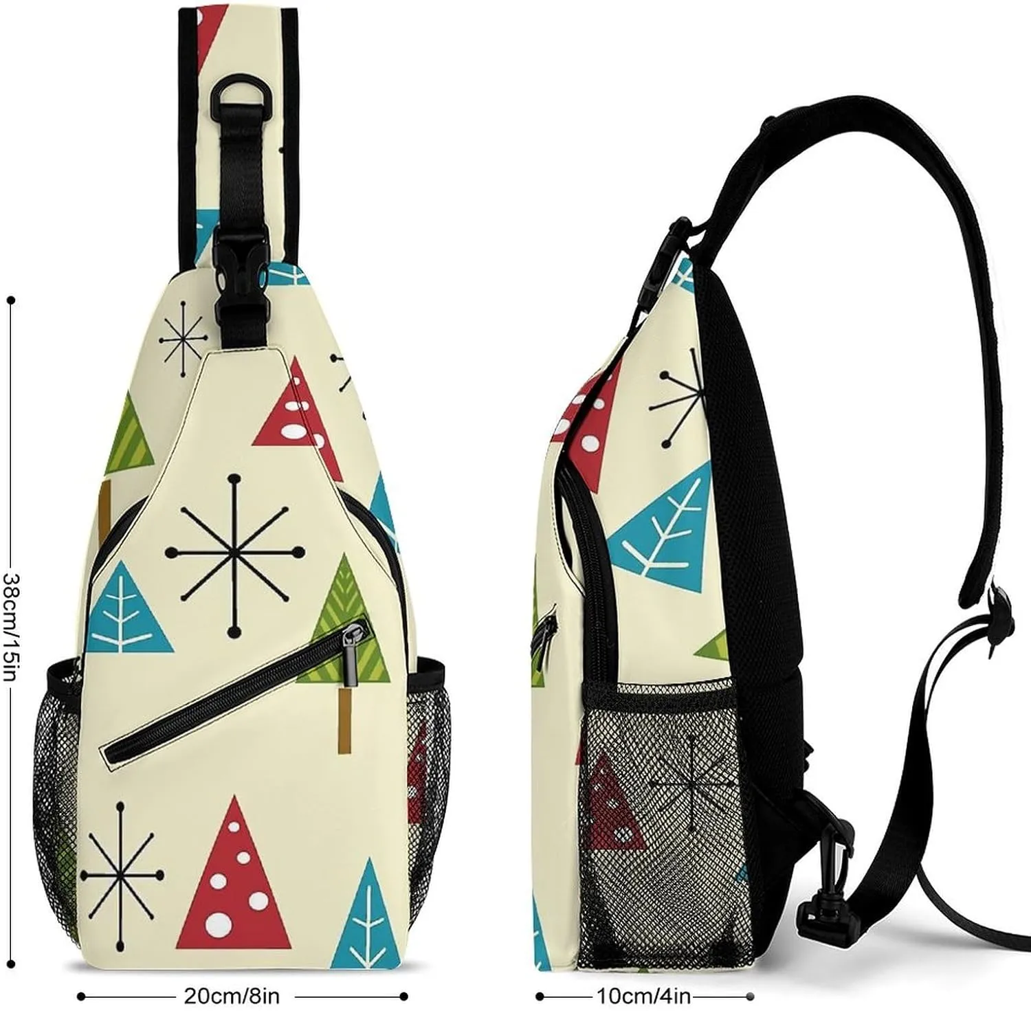 Mid Century Modern Christmas Trees A Spacious And Large Capacity Portable Adjustable Chest Bag