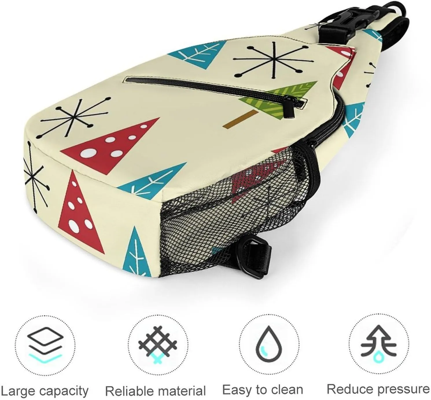 Mid Century Modern Christmas Trees A Spacious And Large Capacity Portable Adjustable Chest Bag