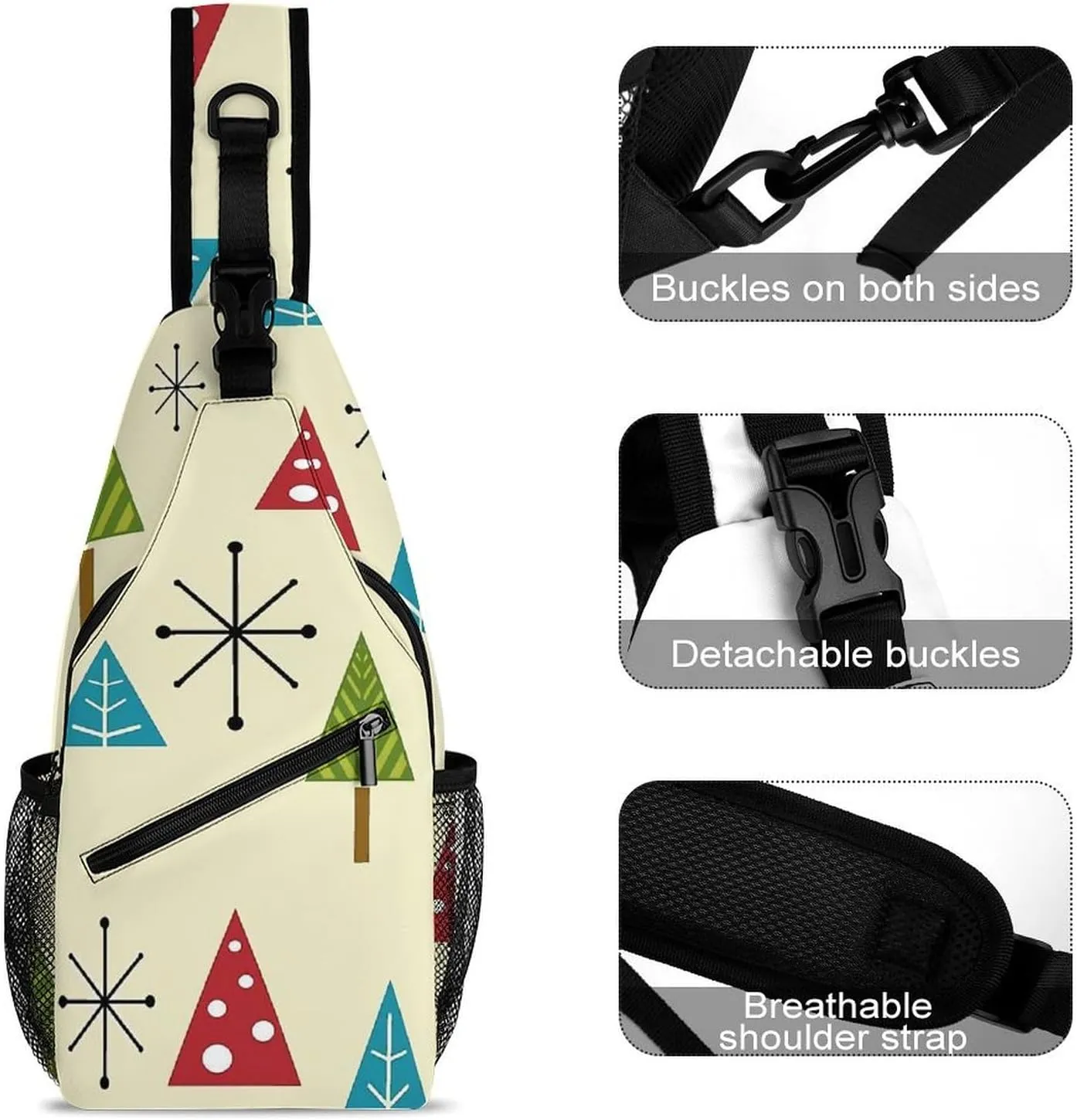 Mid Century Modern Christmas Trees A Spacious And Large Capacity Portable Adjustable Chest Bag
