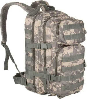 Mil-Tec Unisex Assault Pack - Rugged Durable Lightweight Ergonomic Versatile Tactical Outdoor Camping Hiking Backpack with Adjustable Padded Shoulder Straps & MOLLE Loops, ACU Camo, 36L