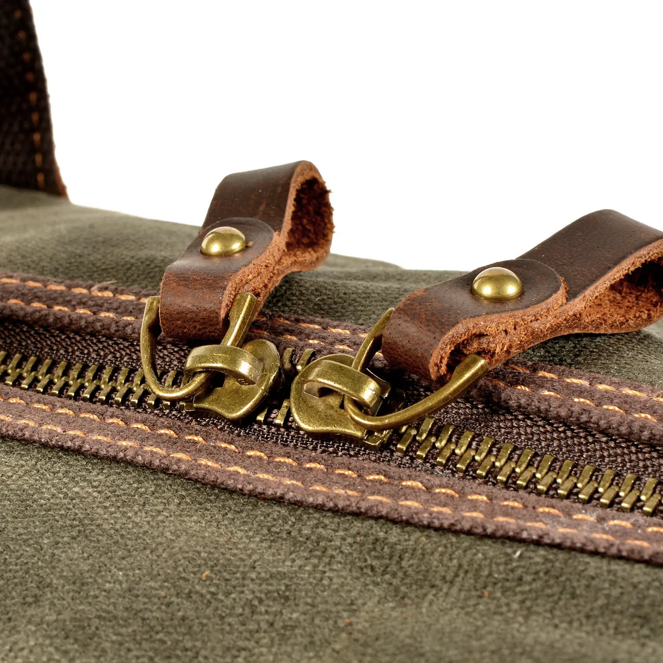 Military-Style Canvas Duffle Bag Handcrafted