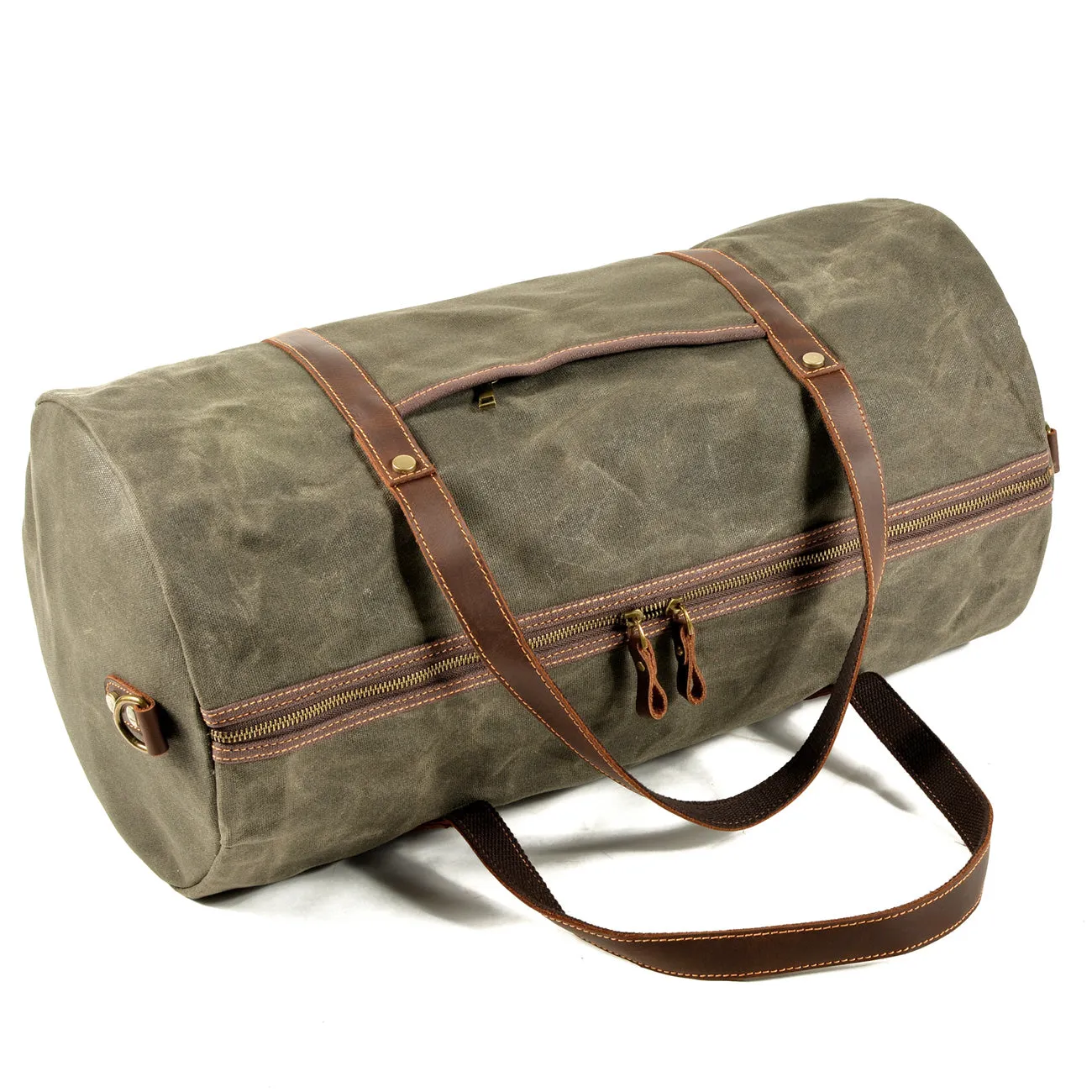 Military-Style Canvas Duffle Bag Handcrafted