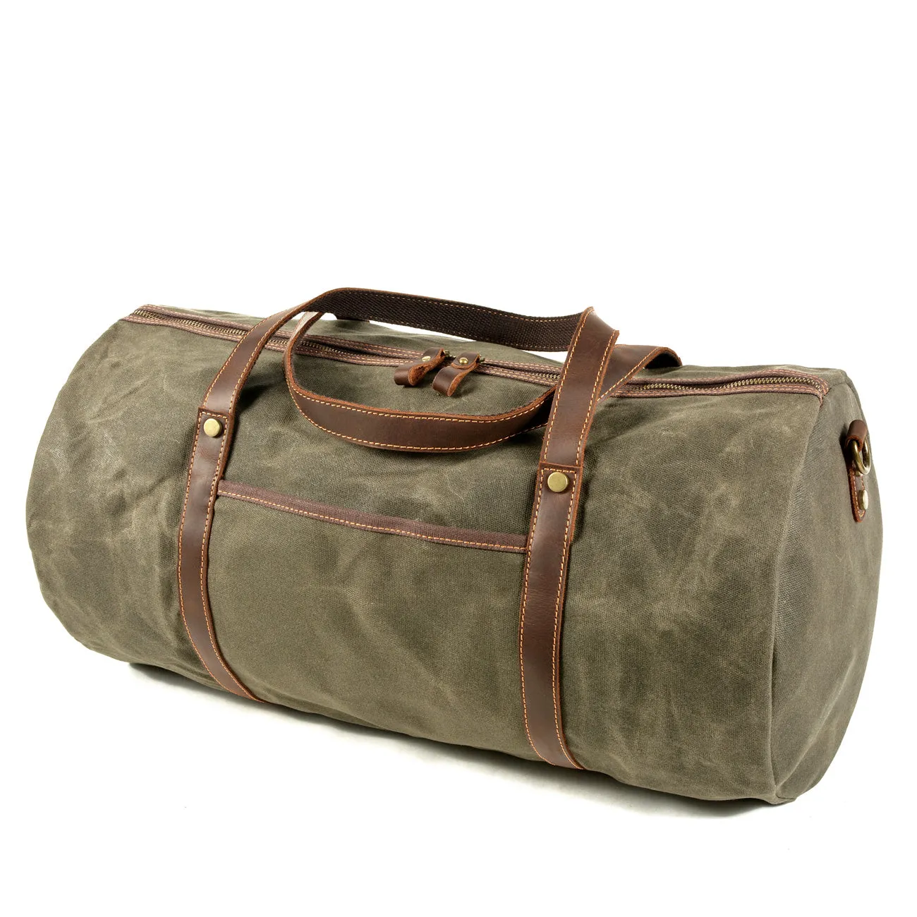 Military-Style Canvas Duffle Bag Handcrafted