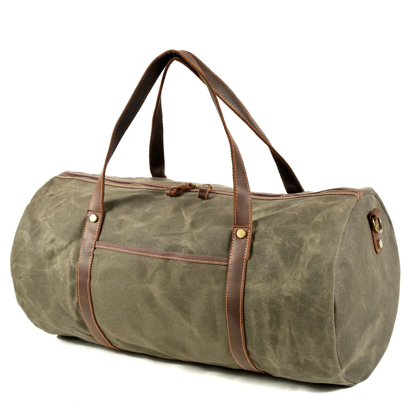 Military-Style Canvas Duffle Bag Handcrafted