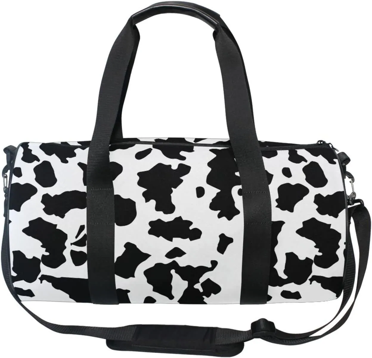 Milk Cow Print Round Duffel Sports Bag Lightweight with Inner Pocket Gym Bag for Men Women Duffle Bag for Travel Sports