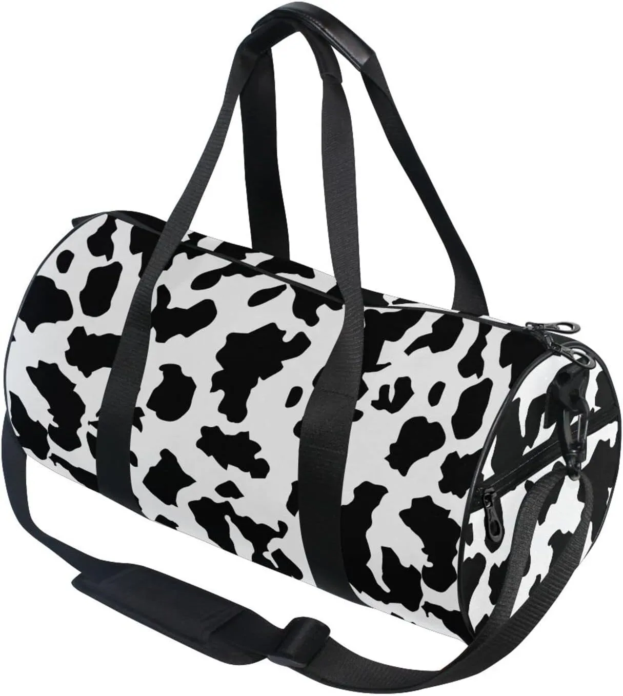 Milk Cow Print Round Duffel Sports Bag Lightweight with Inner Pocket Gym Bag for Men Women Duffle Bag for Travel Sports