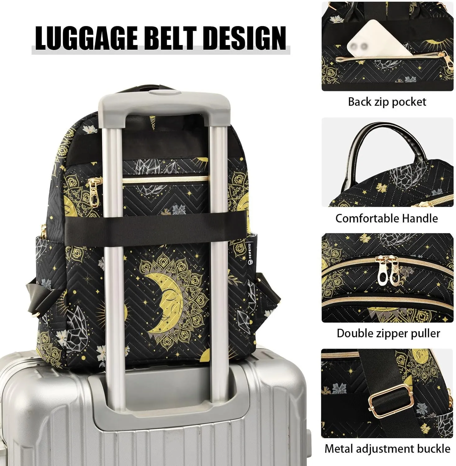 Mini Backpack Purse for Women Printed Purse Printed Backpack for Women Small Convertible Backpack Purse Ladies (color2, Medium)