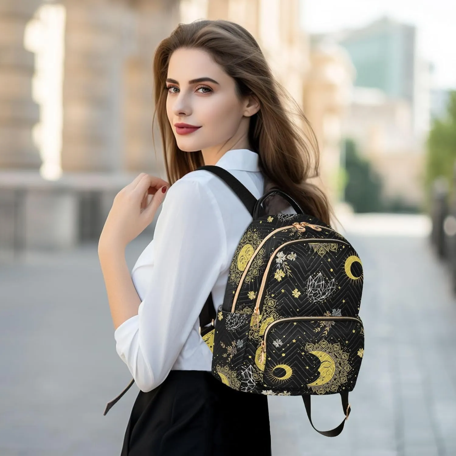 Mini Backpack Purse for Women Printed Purse Printed Backpack for Women Small Convertible Backpack Purse Ladies (color2, Medium)