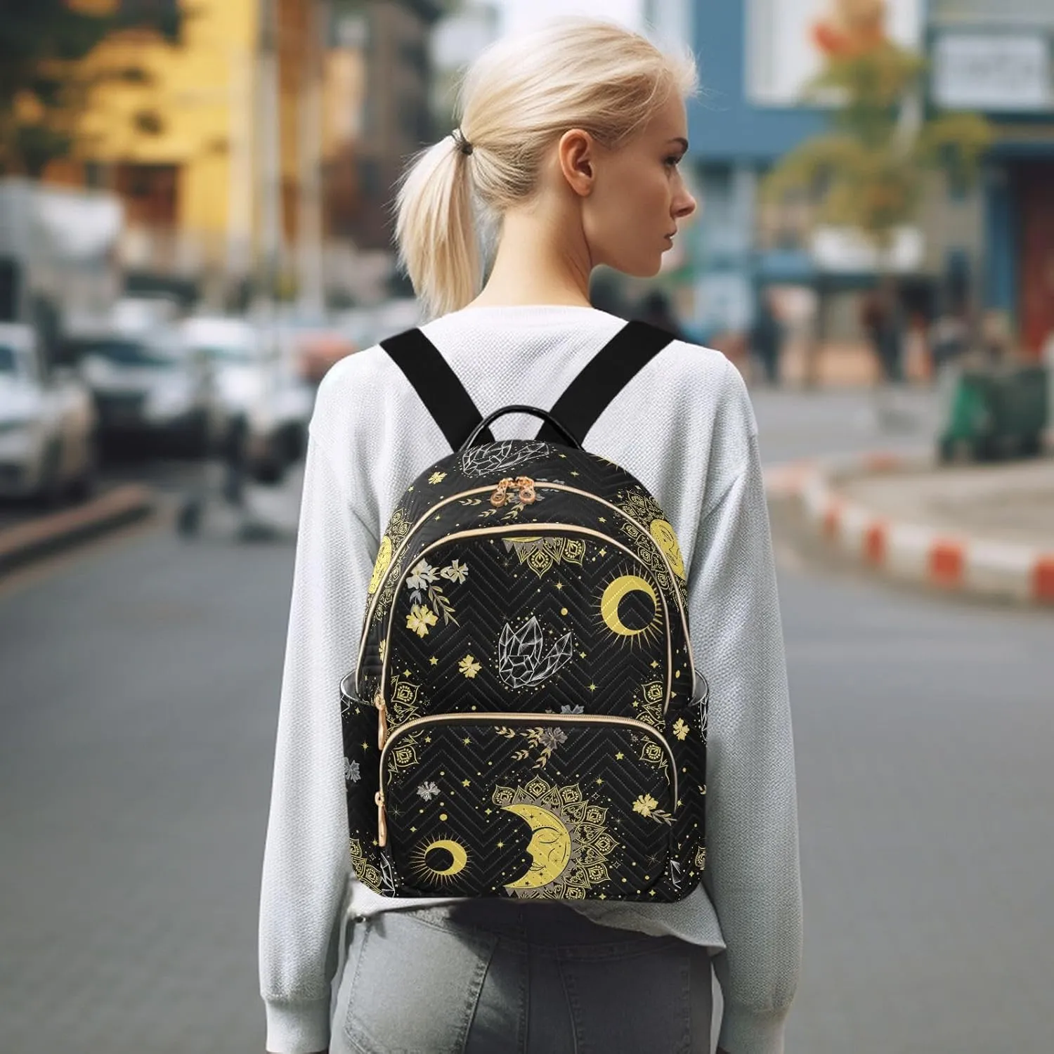 Mini Backpack Purse for Women Printed Purse Printed Backpack for Women Small Convertible Backpack Purse Ladies (color2, Medium)