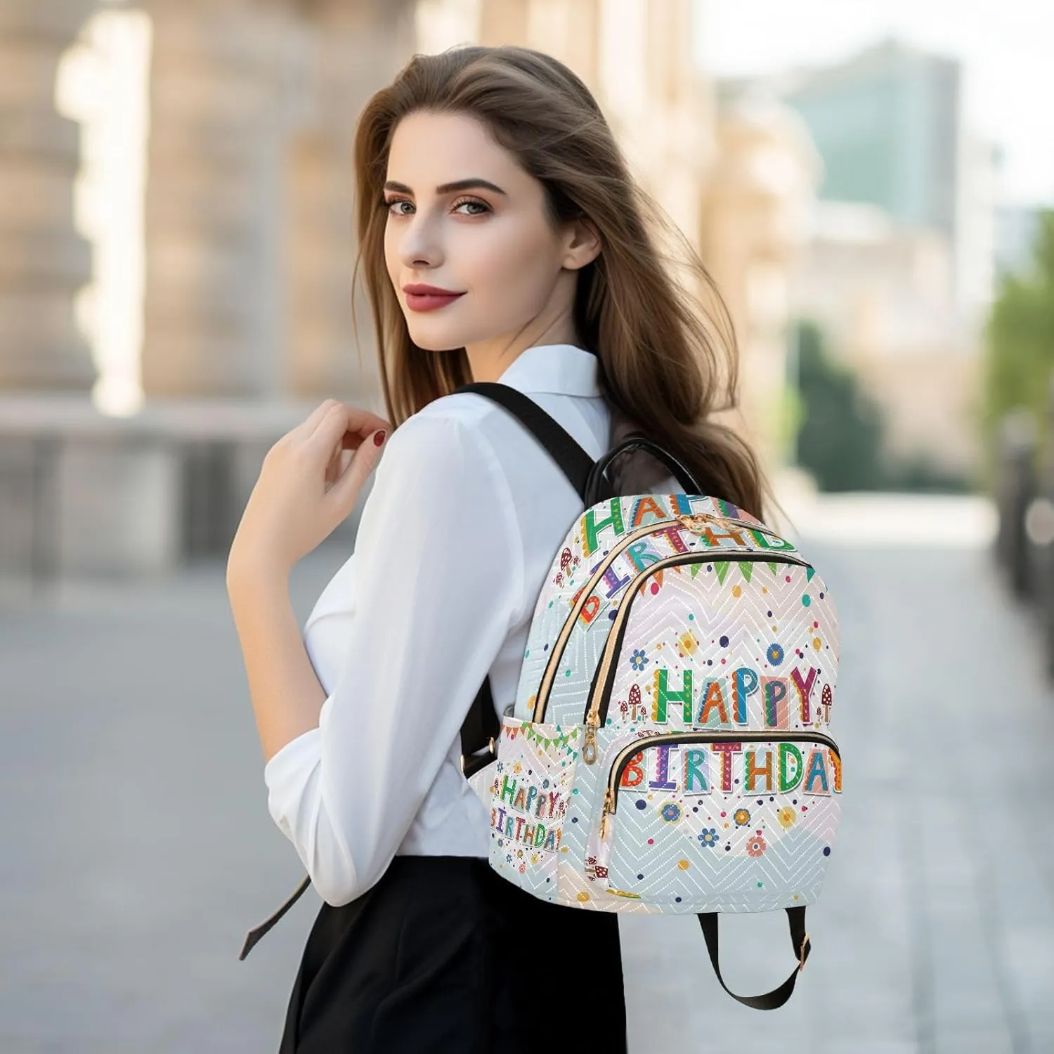 Mini Backpack Purse for Women Printed Purse Printed Backpack for Women Small Convertible Backpack Purse Ladies (color4, Medium)