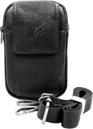 Mini Leather Messenger Bag Cellphone Shoulder Bag Pocket Money Purse Pouch Tool Bag Fanny Pack for Men Women