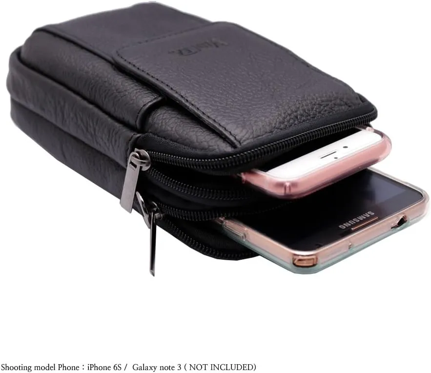 Mini Leather Messenger Bag Cellphone Shoulder Bag Pocket Money Purse Pouch Tool Bag Fanny Pack for Men Women
