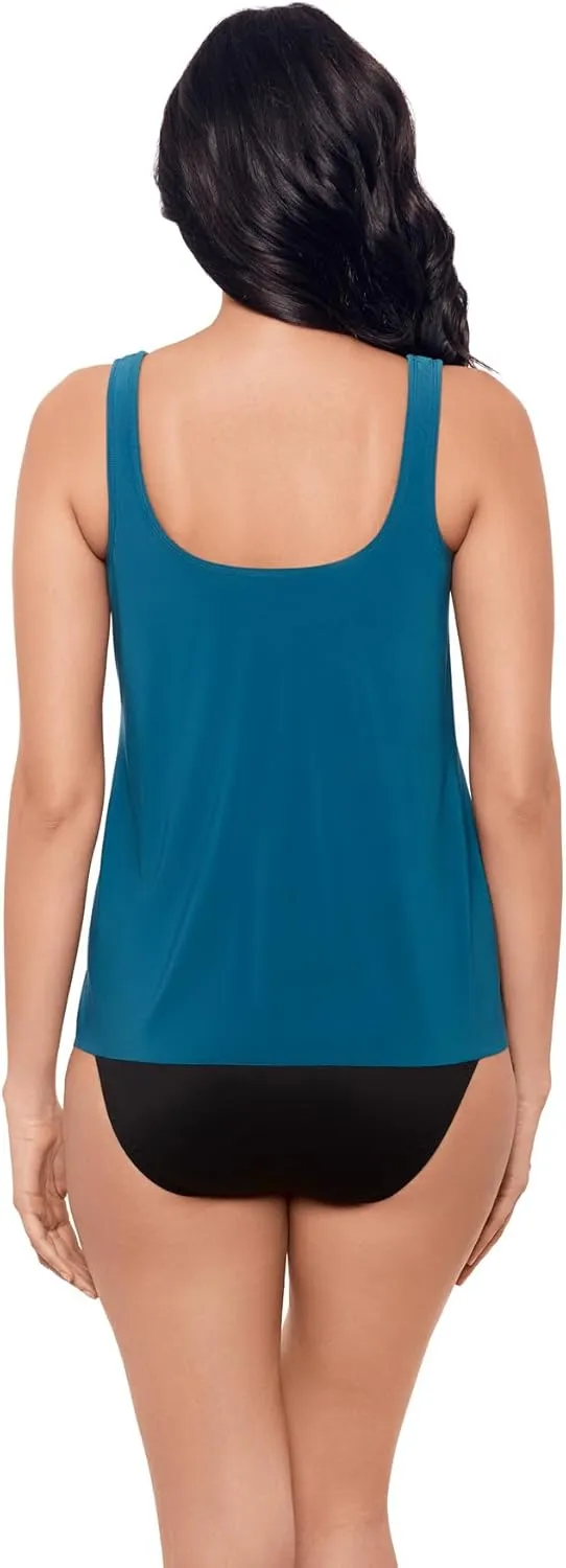 Miraclesuit Women's Swimwear Ursula Hidden Underwire Mesh Detail Tankini Bathing Suit Top