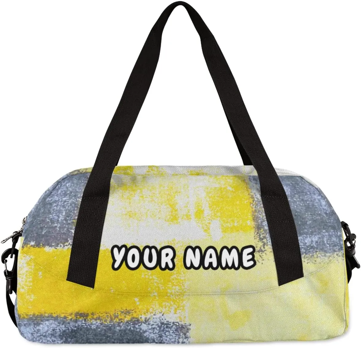 Modern Art Painting Personalized Kids Duffel Bag for Girls Boys, Modern Art Debris Custom Name Dance Bag Overnight Small Duffel Bag Carry On Weekend Travel Bag for School Practice Gymnastics Ballet