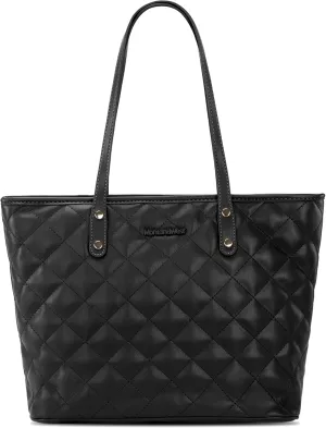 Montana West Quilted Tote Bag for Women Large Shoulder Bag Fashion Handbags with Top Zipper
