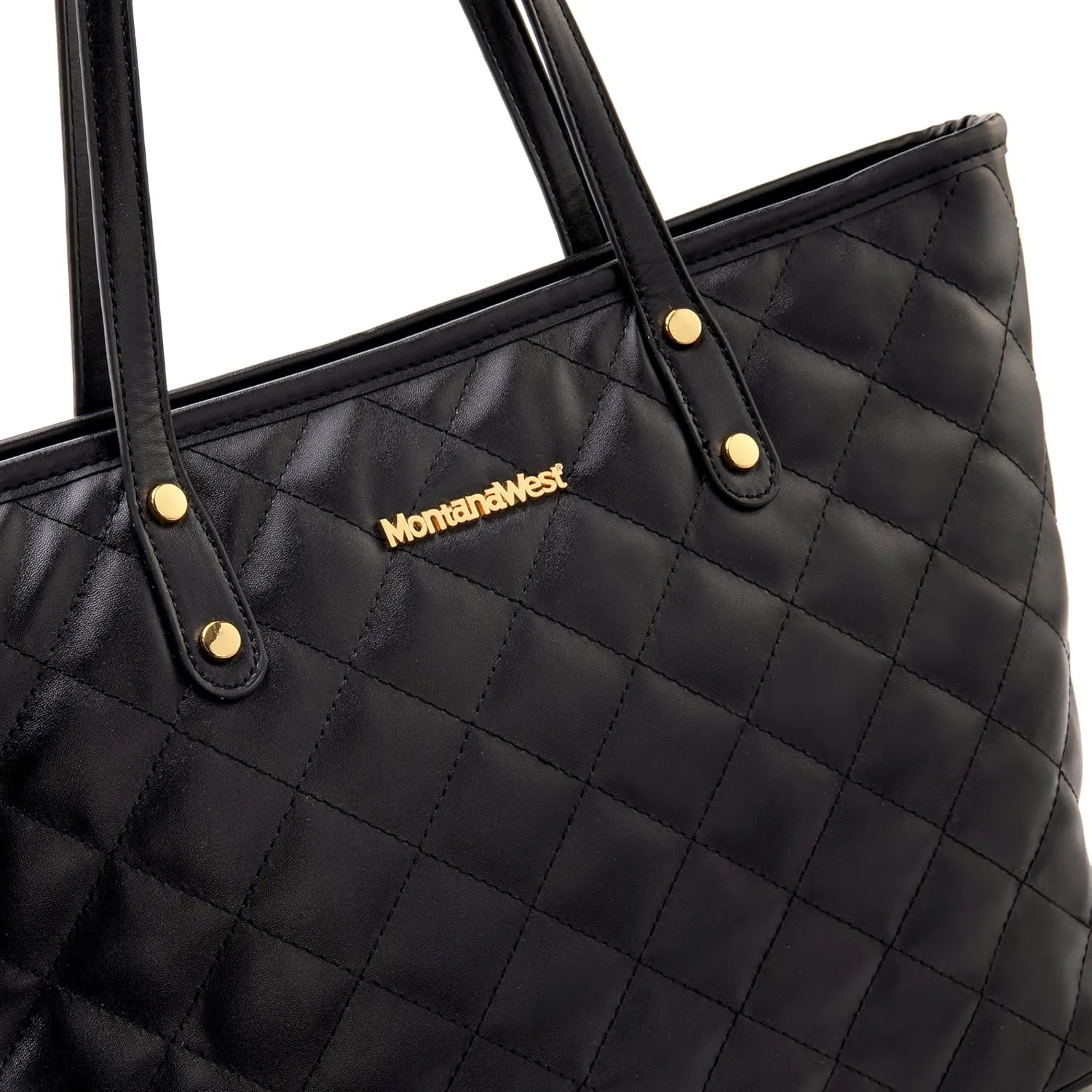 Montana West Quilted Tote Bag for Women Large Shoulder Bag Fashion Handbags with Top Zipper