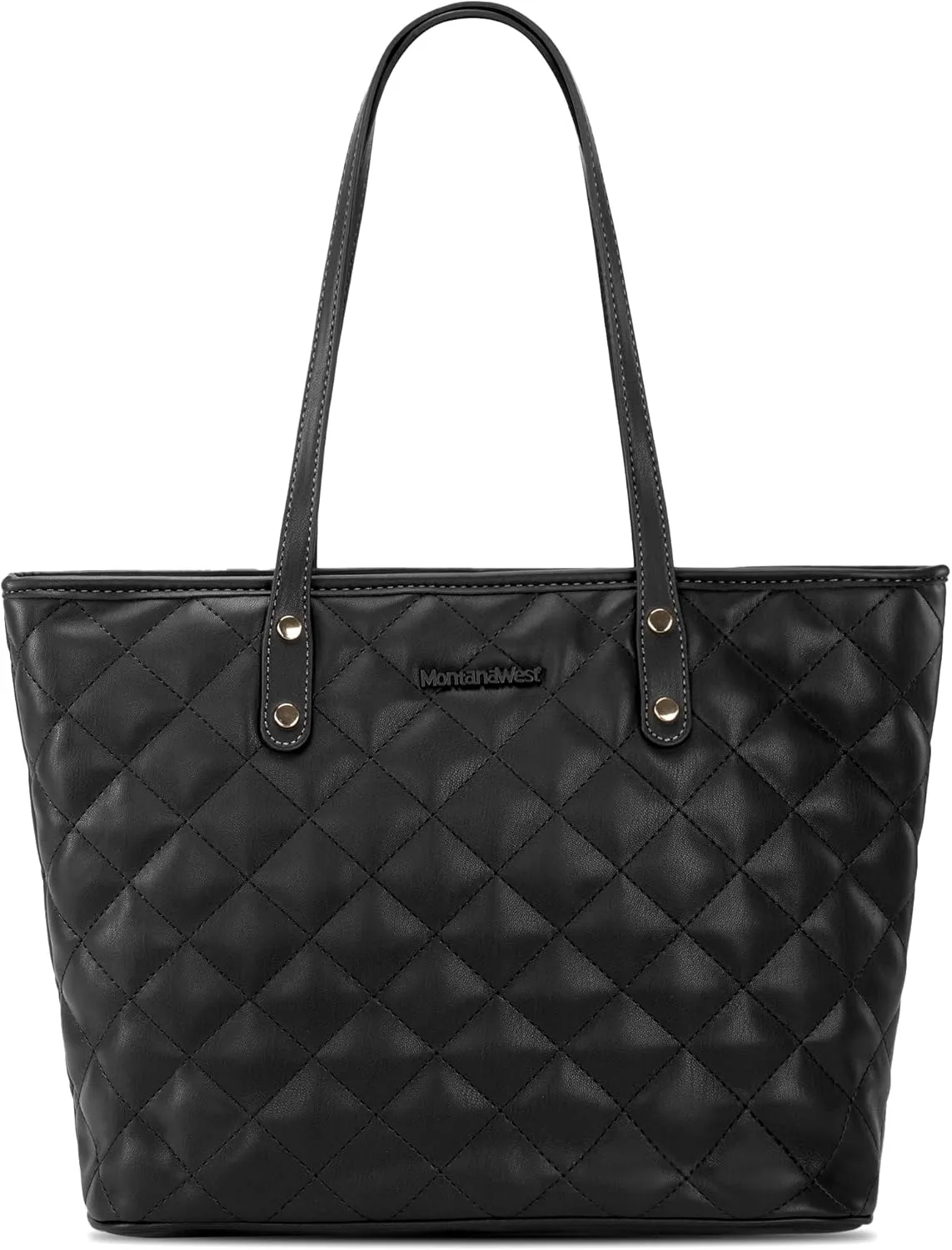 Montana West Quilted Tote Bag for Women Large Shoulder Bag Fashion Handbags with Top Zipper