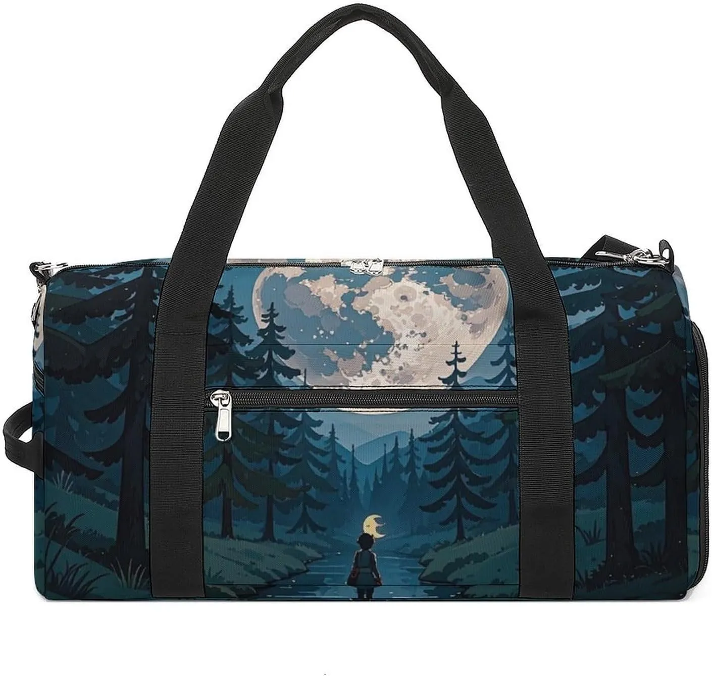 Moon Night Forest Gym Bag Sport Gym Tote Bag Lightweight Duffle Bag Carry On Weekender Bags for Women Men