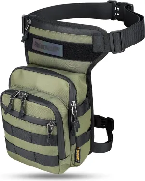 Motorcycle Drop Leg Bag Military Thigh Pouch Bag Tactical Hip Thigh Pack Leg Bag Multifunctional for Riding Cycling Hiking Climbing Men and women (Army Green)