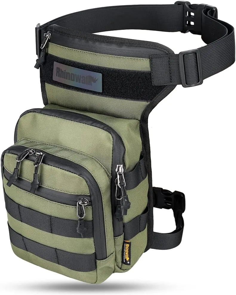 Motorcycle Drop Leg Bag Military Thigh Pouch Bag Tactical Hip Thigh Pack Leg Bag Multifunctional for Riding Cycling Hiking Climbing Men and women (Army Green)