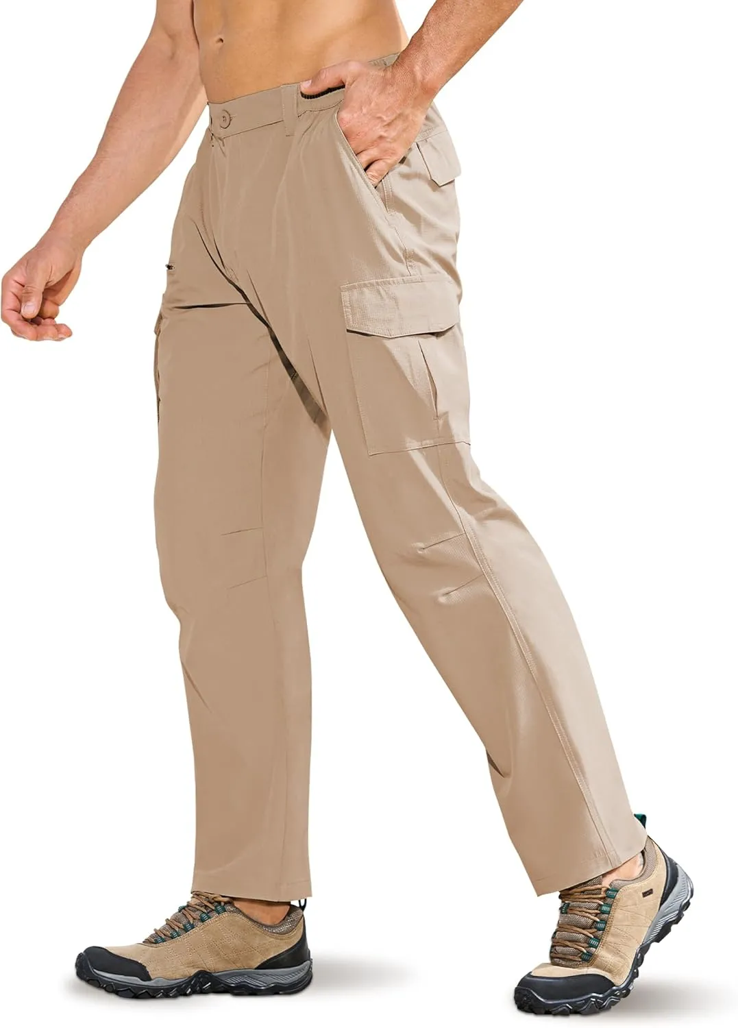 MOURCE Hiking Pants Men Lightweight - Water Resistant Quick Dry Outdoor Cargo Pants for Men with 8 Pockets